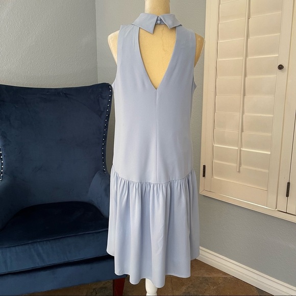 Eliza J Light Blue High Collar Drop Waist Dress Size 10 - Picture 6 of 11